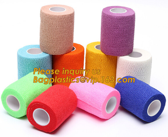 Повязка спорт заботы любимца обруча ветеринара Nonwoven собственной личности слипчивая покрашенная эластичная кохезионная, повязки цинк-затира 100% хлопок эластичные