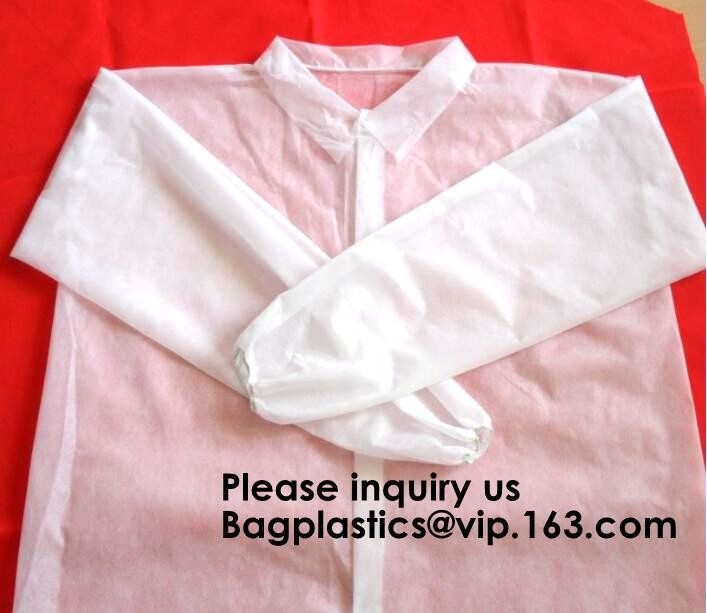 Coveralls SMS устранимые с капюшоном белые одевают закрытие химической защитной эластичной молнии запястья переднее, bagease, bagplastics