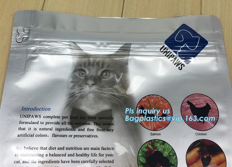 сумка упаковки еды собаки с resealable молнией или слайдером, дном квадрацикла плоским, хорошим барьером, торговым blo собачьей еды обеспечения