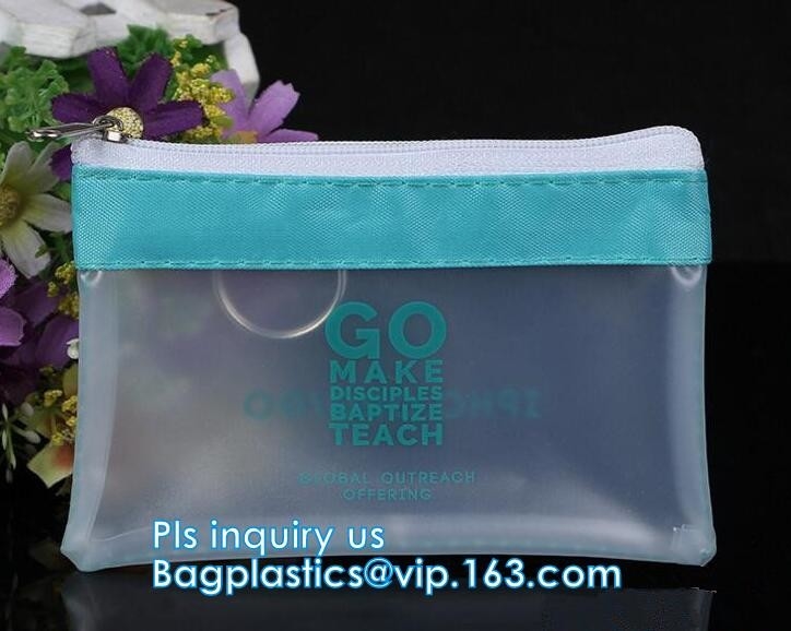 Swimwear PVC пластиковой упаковки бикини сумка ясного влажная упаковывая с молнией, стоит вверх сумка слайдера k для bik нижнего белья