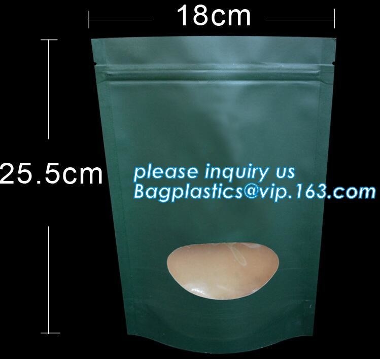 повторно использованная resealable заперли молния нестандартной конструкции, который resealable стоит вверх по бумажному мешку BAGEASE BAGPLASTI kraft ясного окна коричневому