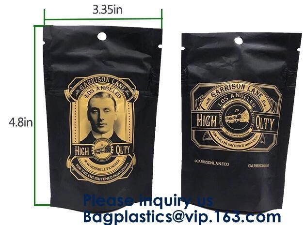 Resealable ребенок устойчивый замок застежка-молнии стоит вверх по сумкам доказательства запаха мешка, доказательству запаха высушил чокнутые сумки алюминиевой фольги мычки