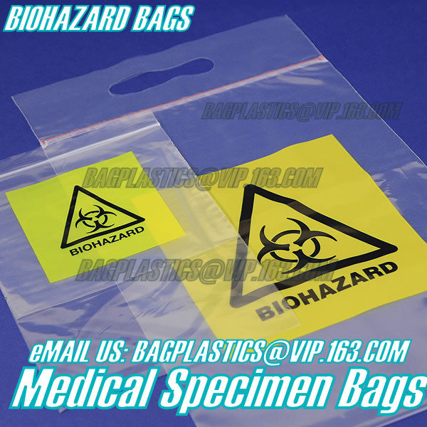 Biodegradable материальная сумка образца Biohazard LDPE с молнией, непрозрачными сумками молнии biohazard образца, zipp образца лаборатории