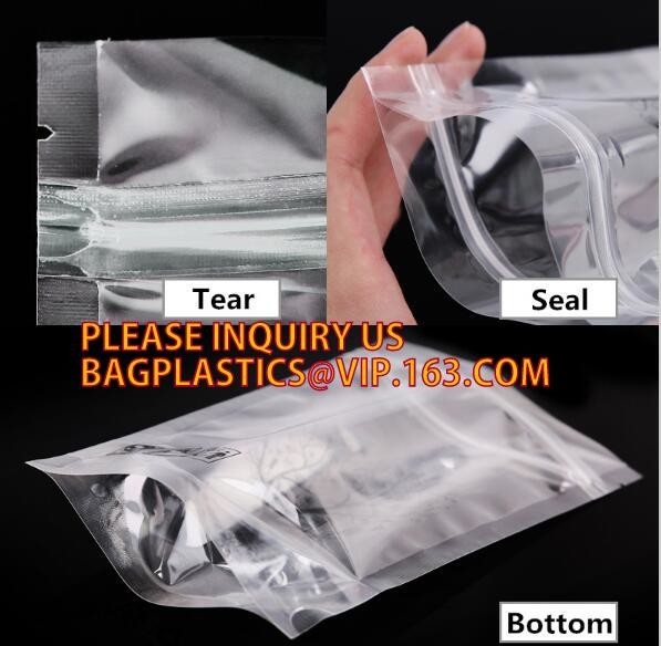 Resealable серебряные сумки замка застежка-молнии mylar noni с ясными фронтом и задней частью фольги, Resealable выровнянная фольга стоят вверх красочная печать