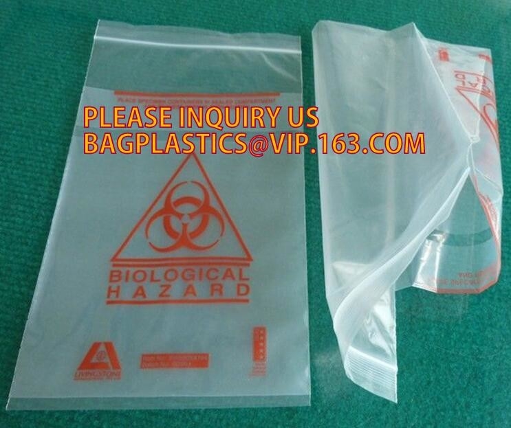 ЗАМОК ЗАСТЕЖКА-МОЛНИИ сумки образца Biohazard, аттестованная сумка лаборатории замка застежка-молнии Reclosable, сумка образца застежка-молнии biohazard верхняя для файла лаборатории
