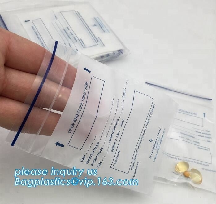 Сумки замка застежка-молнии доказательства ребенка медицинского порошка пластиковые/таблетки саше травяные пакуют мешок алюминиевой фольги, медицинские сумки уплотнения сжатия