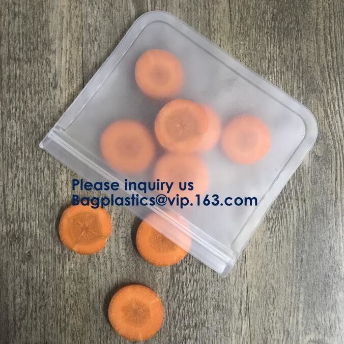 5pcs установило сумку закуски сэндвича уплотнения застежка-молнии хранения еды хранения PEVA k многоразовую Peva закуски еды пакета, Bagease Bagplastic