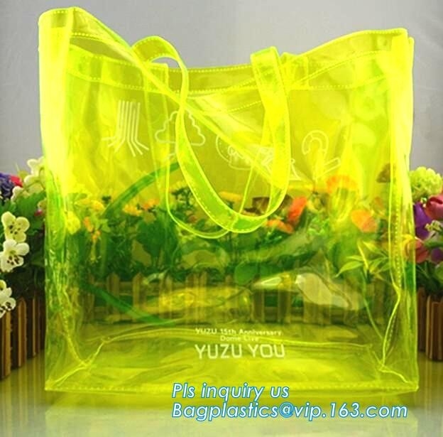 сумка PVC цвета 6p мягкой ручки петли красная свободная ясная, сумка для подарков, PVC винила PVC ручки упаковывая винила регулирует сумки с