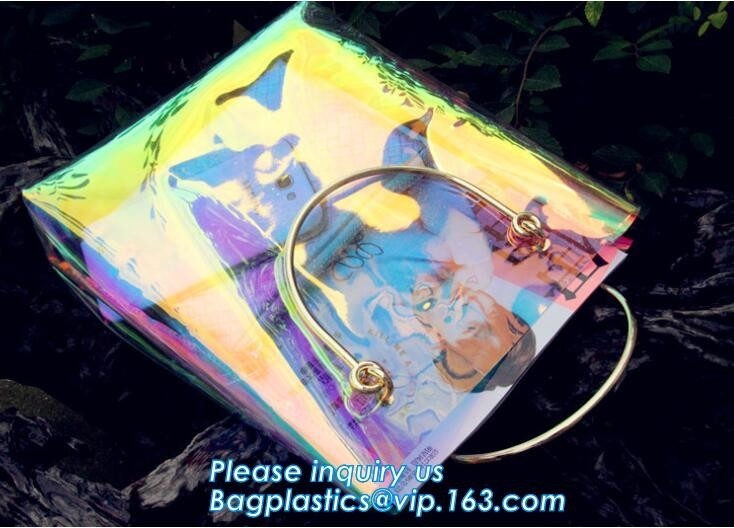 Неоновая мини подкрашиванная сумка Tote Pvc, неоновая хозяйственная сумка, сумка tote пляжа PVC моды неоновая желтая, неоновая сумка пляжа лазера ходя по магазинам