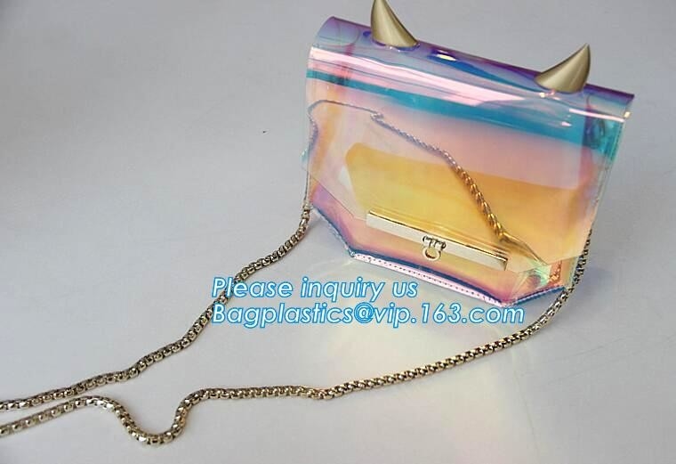 Сумка PVC/прозрачная сумка tote, ясная сумка пляжа сумки Tote PVC, сумка pvc с золотой цепью, муфтой, пакуют