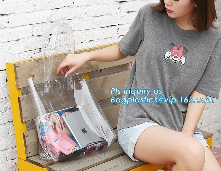 Сумка PVC сумки женщин одиночная с сумка Tote сумкой Превращать в желе Прозрачн PVC Пляж ручек, дамы &amp; мини