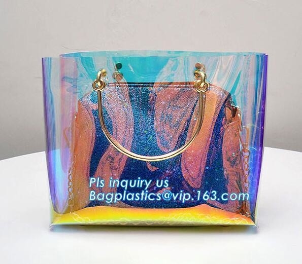 Водоустойчивая прозрачная сумка tote пляжа сумки pvc, стильное молодое на открытом воздухе носит ясную сумку pvc, пляж PVC к