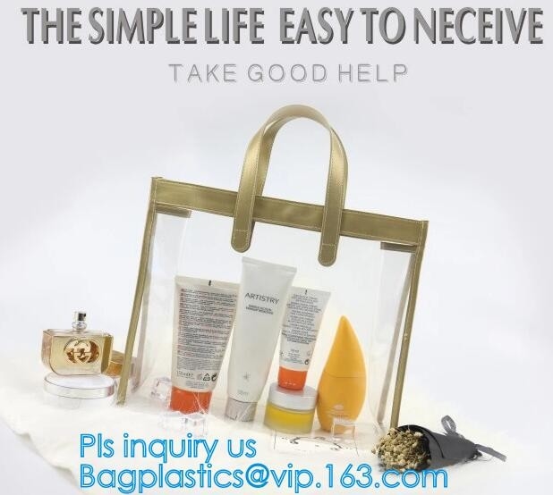 Сумка Tote муфты DIY прозрачная, сумка сумки Tote PVC женщин моды прозрачная ясная, женская случайная гигиеническая косметикаа
