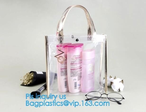 Изготовленная на заказ сумка PVC плеча сумки Tote стадиона ясная с молнией, tote плеча студня сумки ведра письма pvc ясным прозрачным