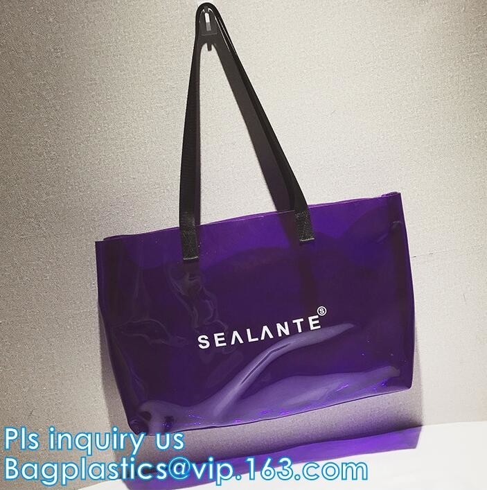 Персонализированная сумка PVC Monogrammed пляжа ясная, корейская сумка пляжа ясности стиля, сумка пляжа винила водоустойчивая, tote пляжа, tote