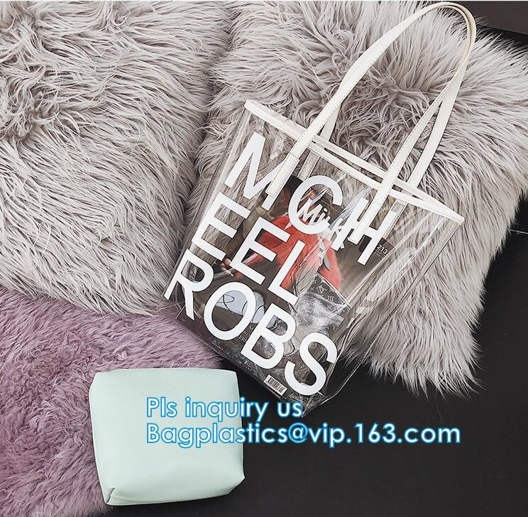 Сумка организатора сумки, сумка tote пляжа PVC красоты, сумка пляжа с небольшой косметической сумкой, составляет iride eco