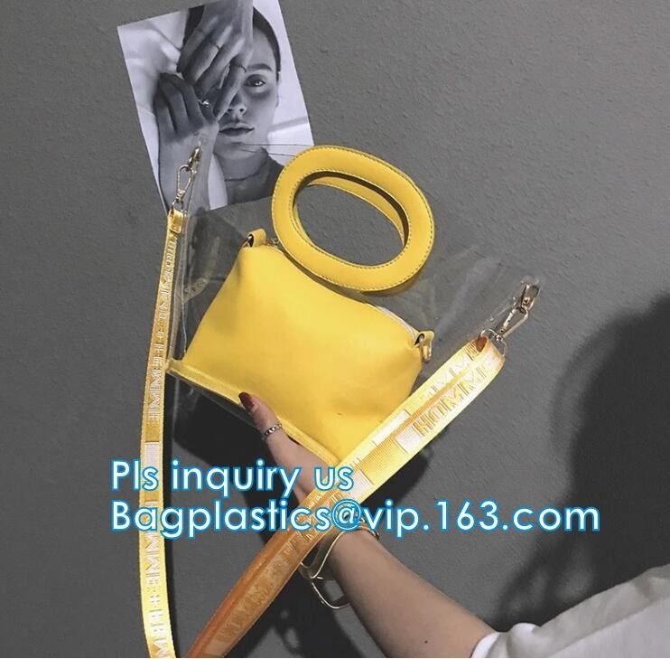 сумка пакета пляжа pu сумки tote водоустойчивая, красочная сумка для женщины, сумка PU PVC женщин сумки пляжа с Rop хлопка