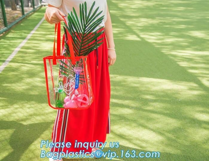 Сумка пляжа PVC мешка Tote плеча ясная с внутренним карманом, превращает в желе сумку слинга плеча сумки дизайна женщин pvc большую l