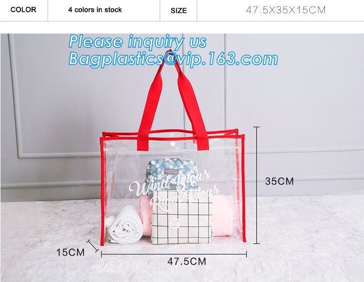 Сумка сумки PVC отделяемых женщин лета прозрачная, сумка пляжа pvc tote винила песка плечевого ремня ручки ясная