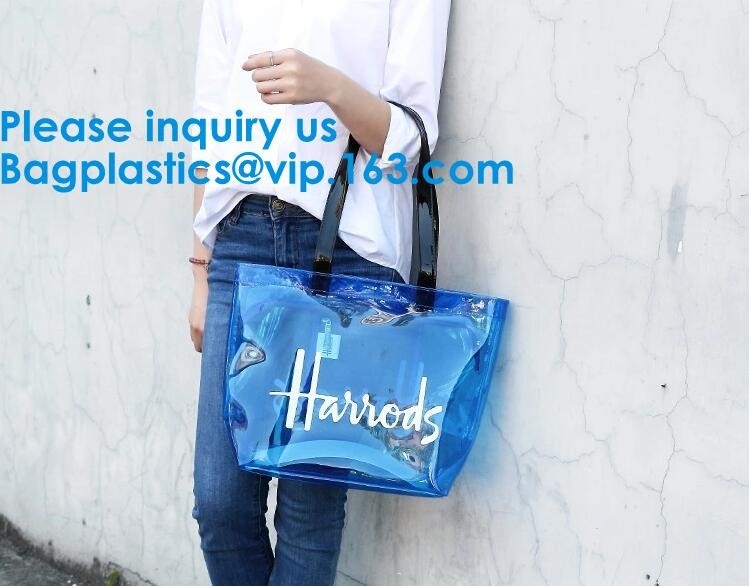 Перемещение Stora большой емкости ясного пляжа сумки Tote сумки пляжа PVC хозяйственной сумки прозрачного водоустойчивое складное