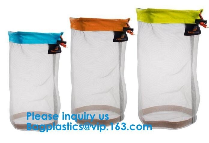 Мешка сетки сумки Drawstring сетки нейлона сумки продукции сетки чистого органические с изготовленным на заказ логотипом, многоразовым нейлоном Drawstri Eco дружелюбным