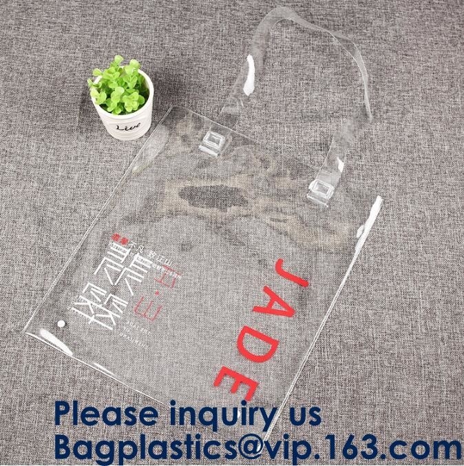 Хозяйственные сумки Pvc изготовленной на заказ продуктовой сумки сумки Tote покупок Pvc логотипа ясной прозрачные, яркий блеск PVC Hologram Eco прозрачный