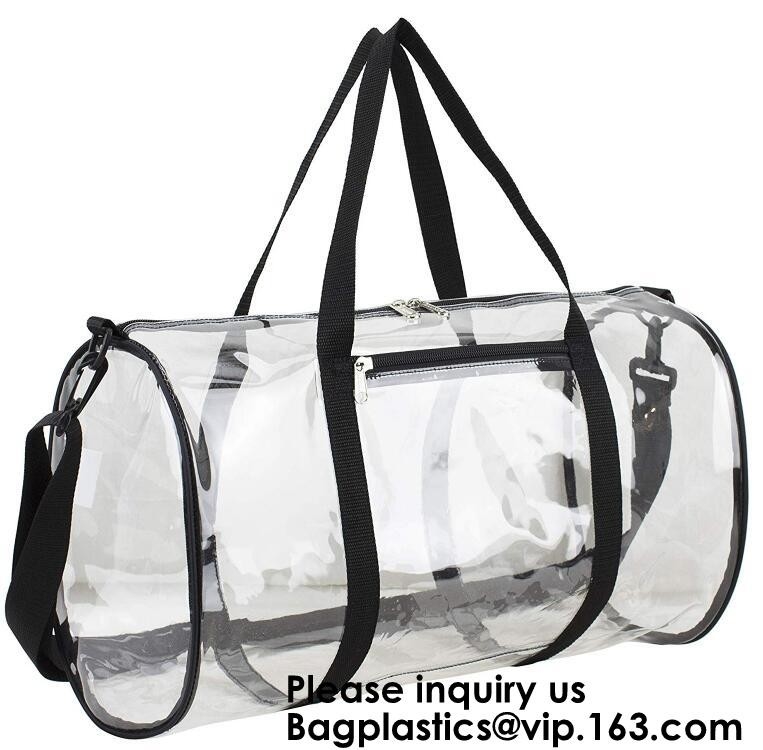 PVC ясной сумки спортзала Duffel прозрачный носит сумку с плечевым ремнем, косметикой носит плечо карманов магнита сумки отделяемое