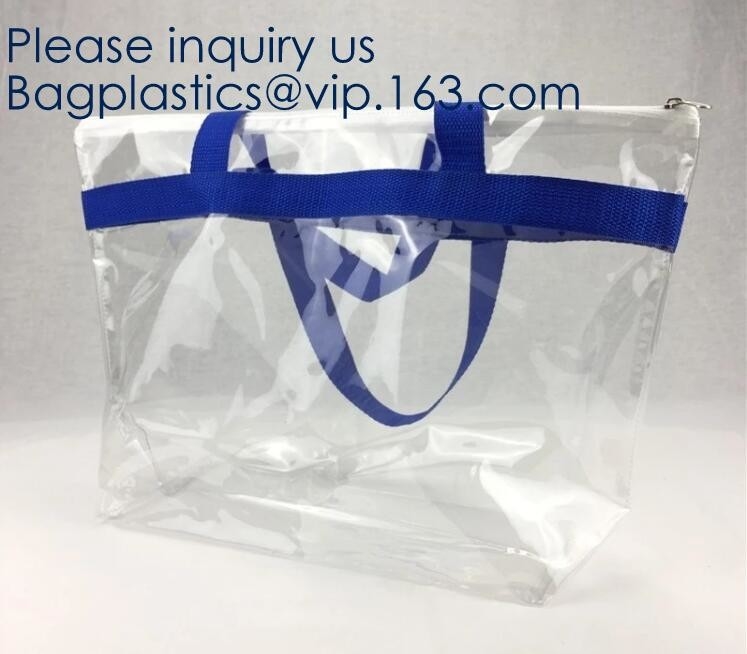 Оптовые женщины сумки tote винила фасонируют красному сердцу покупателя PVC винила прозрачного пляжа ходя по магазинам ясный, Th сумок ручек жилета
