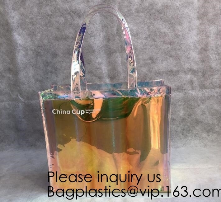 Голографическая сумка Tote PVC, дама сумки Tote покупок PVC Hologram лазера сумки, одевает упаковку носка Swimwear рубашки