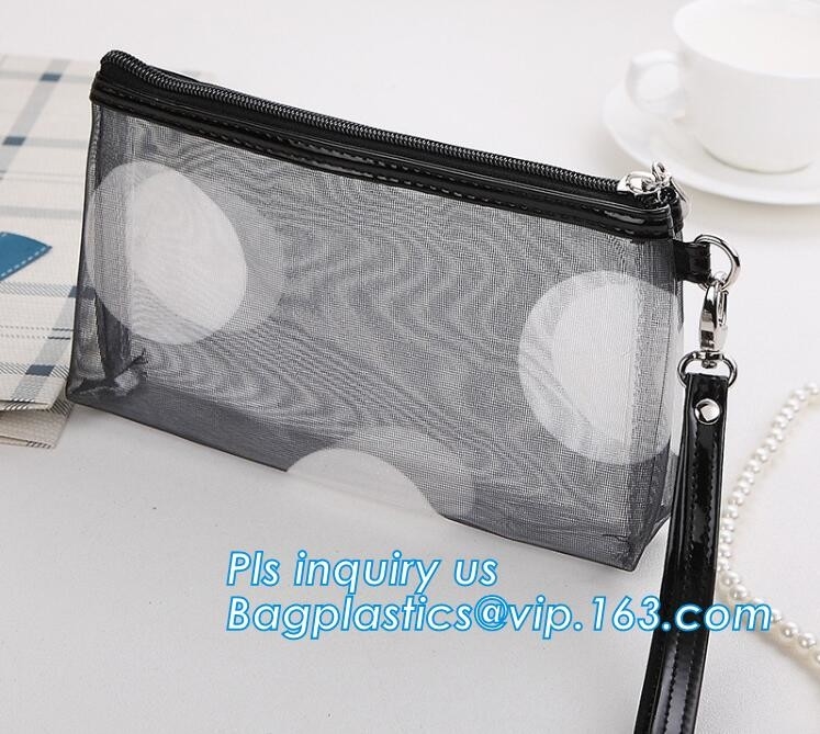 Портмоне монетки сумки сетки PVC косметическое для сумки пинка праздничного подарка мамы, сетки Cosm мешка случая макияжа сумки портативного перемещения косметической