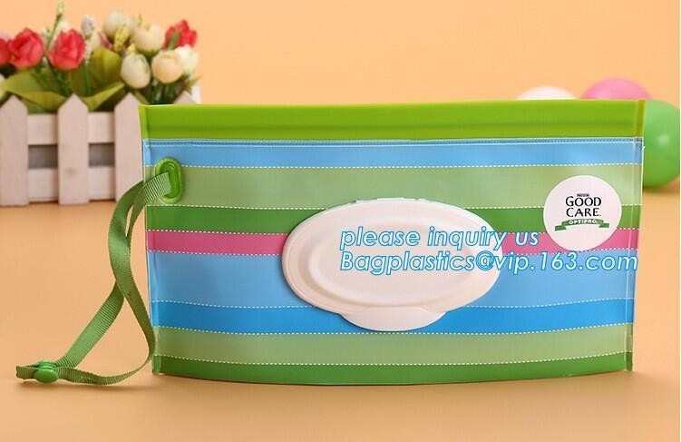 Многоразовые и портативные влажные обтирают сумку мешка, Recyclable младенца Ева gusset ткани влажный обтирает сумку мешка с пластиковой сумкой pac губы