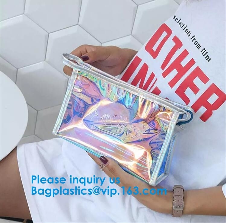 Сумка Pvc молнии Hologram косметическая, сумка Pu молнии Hologram косметическая, дружественная к со, доказательство воды, шить/жара - запечатывание/печать