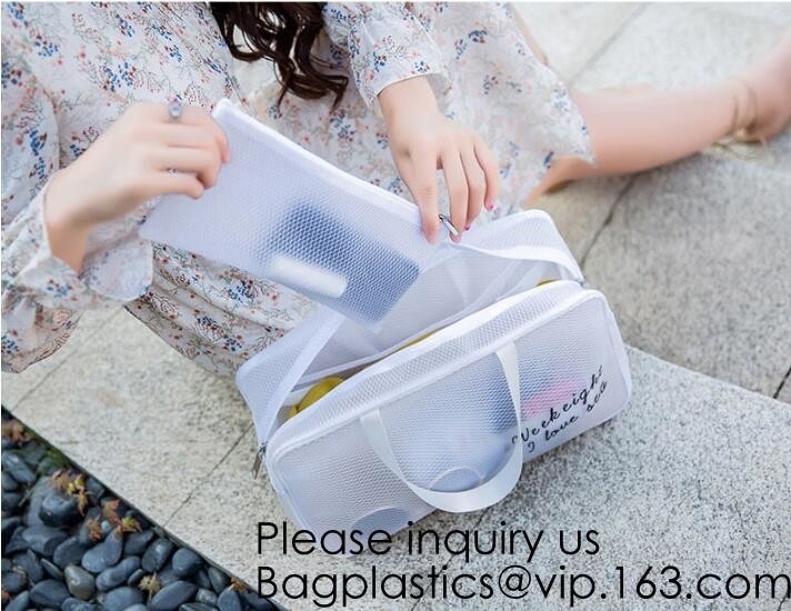 Мешки сумки макияжа PVC Tote ясная прозрачная косметическая сумка перемещения, мешок PVC водоустойчивого макияжа сумки гигиенической косметикаи косметический