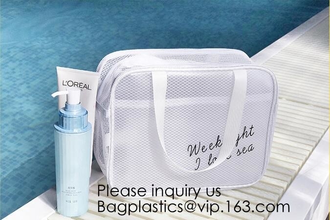 Косметики PU нестандартной конструкции застегивают на молнию сумки gargle мытья PVC мешков прозрачные, решетку оптового перемещения Китая прозрачную