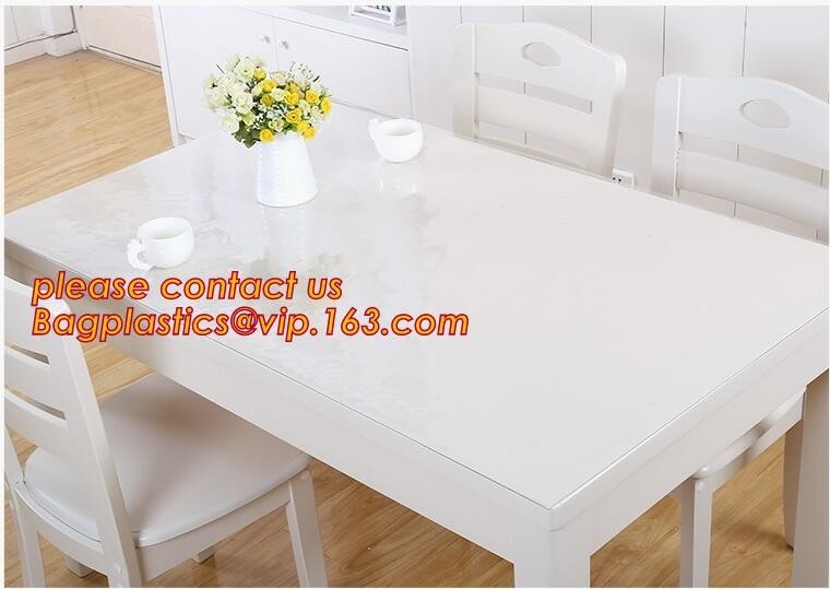 Pvc ткани таблицы циновки стола протектора крышки таблицы PVC круга DIY прозрачный, штемпелюющ крышку таблицы PVC шотландки ткани таблицы