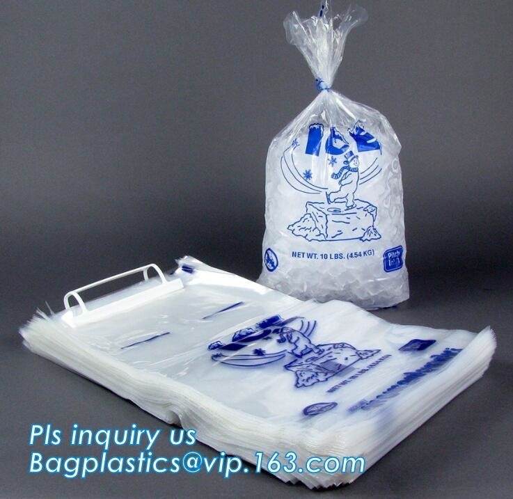 Сумки политена ldpe пластиковой упаковки попа WICKETEDice плоские ясные повторно используя поставщика, сумок льда пластмассы закрытия Drawstring