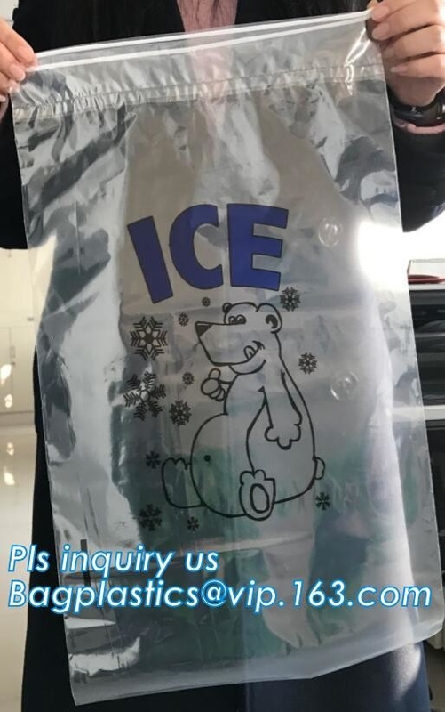 Сумка льда с Drawstring, сумка LDPE поставщиков Китая очень сильная пластиковая течебезопасного льда более крутая, сверхмощная пластиковая сумка льда w