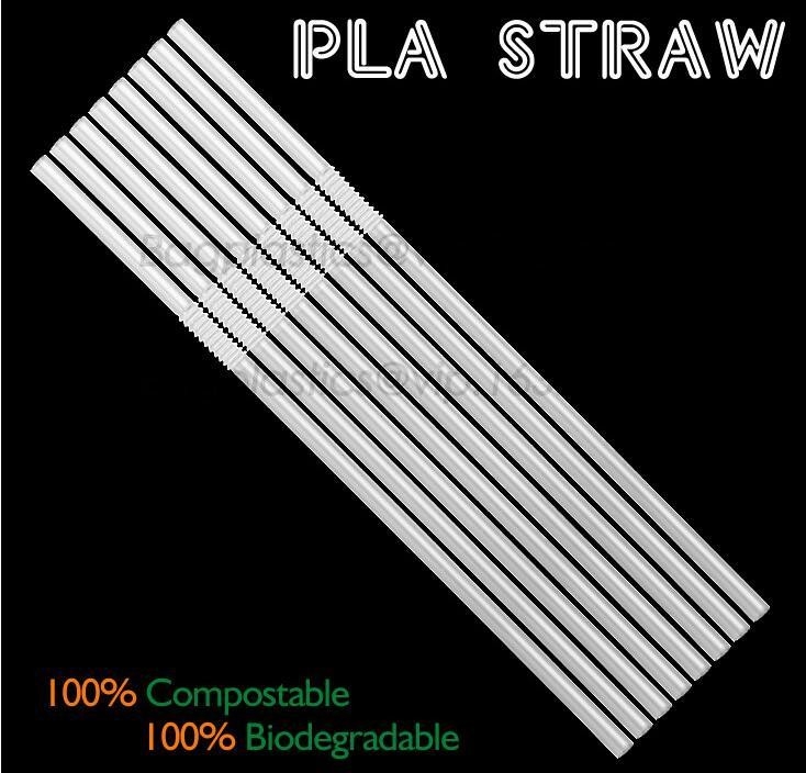 дружественная к Эко солома для выпивая пользы, солома 100% compostable, солома складчатости PLA выпивая