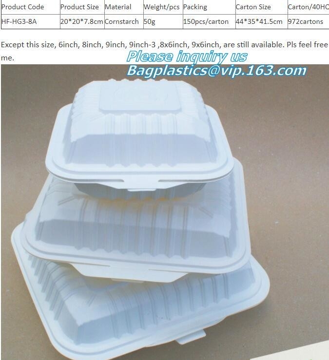 bagplastics подноса/шара салата Biodegradable квадрата сахарного тростника пищевого контейнера зеленого цвета 16oz eco майцены устранимое бумажное, PA