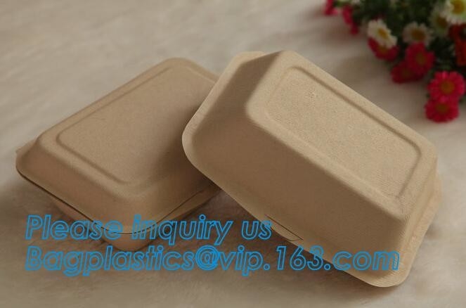 biodegradable коробка бургера пищевого контейнера 6inch 450ml Того сахарного тростника, дружественная к Эко Biodegradable еда Containe кукурузного крахмала