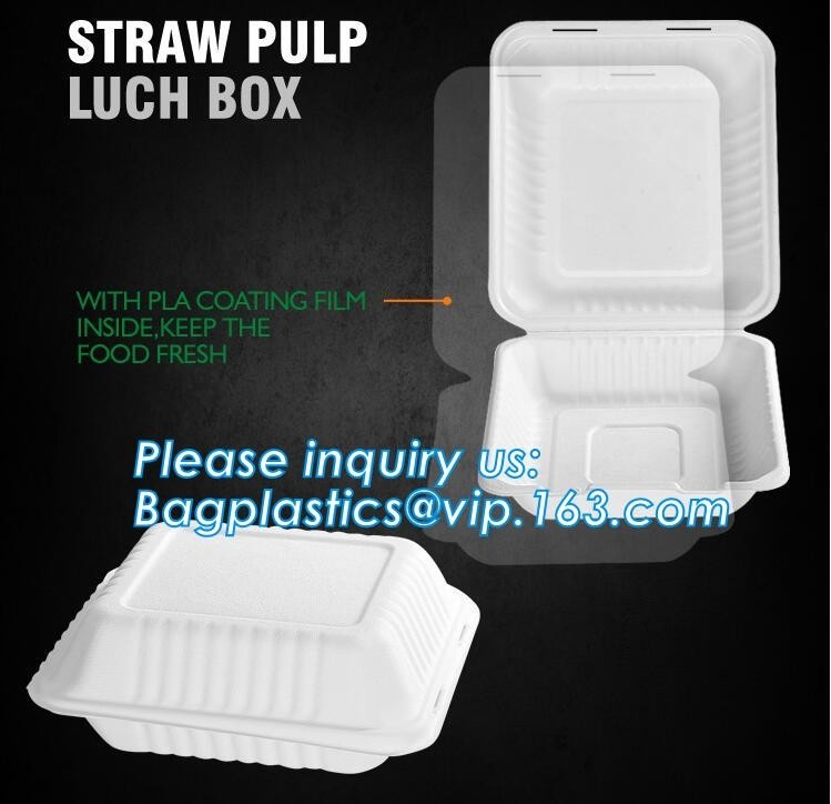 коробка для завтрака пульпы соломы, дружественный к эко tableware PLA, набор dinnerware, здоровый tableware, контейнеры упаковывая раковину багассы