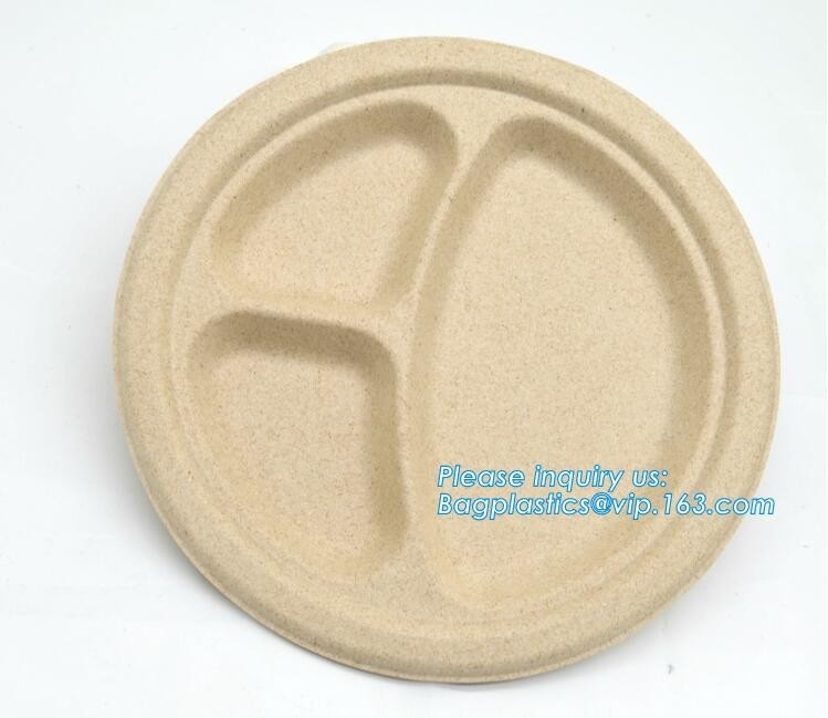 Biodegradable плита багассы сахарного тростника зеленого цвета качества еды плиты, 10&quot; bagease pac плиты сахарного тростника ecofriendly устранимое овальное