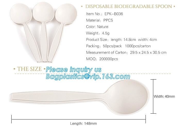 кукурузный крахмал фабрики сразу biodegradable ложка десерта 5 дюймов, ложка pac кукурузного крахмала качества еды устранимая biodegradable