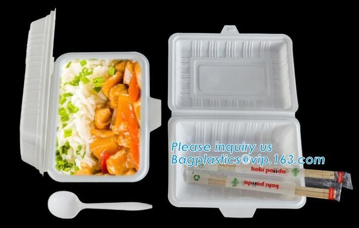 biodegradable пищевой контейнер кукурузного крахмала, пищевой контейнер кукурузного крахмала природы 900ml авиакомпании новый biodegradable с крышкой pac