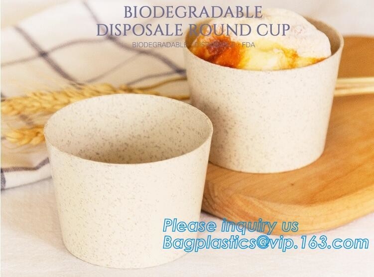 Чашка PLA PLA дружественная к эко biodegradable Biodegradable ECO соломы пшеницы Compostable дружелюбная пластиковая с bagease pac крышки