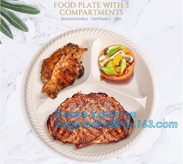 biodegradable плита кукурузного крахмала, плита еды кукурузного крахмала фабрики оптовая biodegradable, фабрика логотип Eco 6,2 дюймов изготовленный на заказ