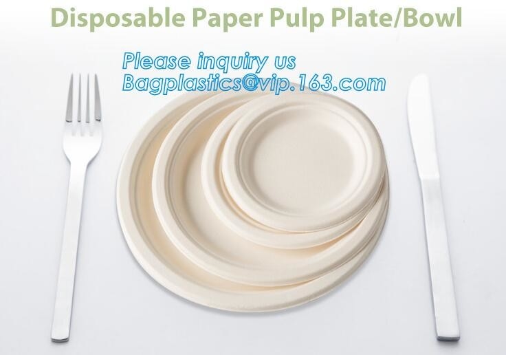 Ecofriendly багасса сахарного тростника бумажной пульпы 10&quot; круглые плиты, багасса bioplastic глубокого thali обедающего десерта бумажная compostable