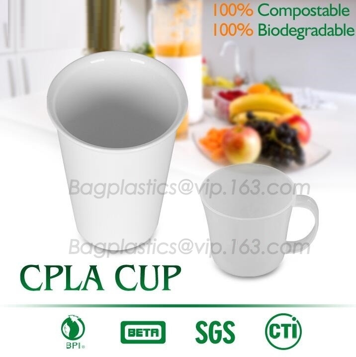 бумажный стаканчик PLA 16 oz compostable с крышкой CPLA compostable, чашкой бумаги с покрытием 6OZ pla 100% compostable с крышкой CPLA