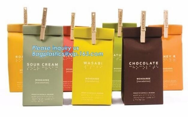 Упаковка еды бумажного мешка/закуски хлеба ECO дружелюбная/бумажные мешки Брауна Kraft, еда ткани логотипа печати обваливают Kr в сухарях упаковки Брауна