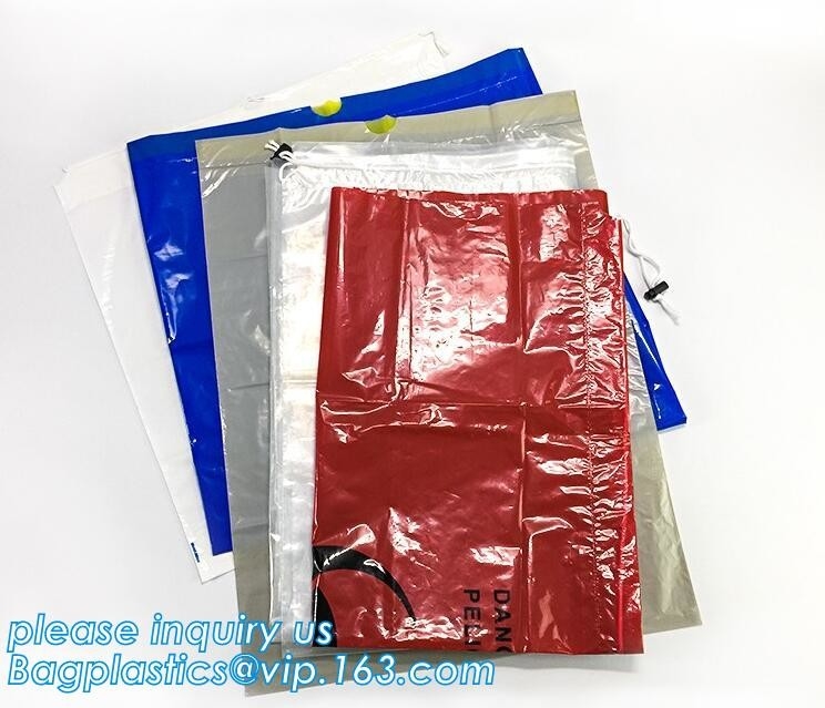 Подгонянная сумка drawstring пластикового biohazard медицинская ненужная, сумки Biohazard Drawstring, упаковка прочного автоклава медицинская